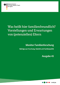 Titelseite "Was heißt hier familienfreundlich?" Monitor Familienforschung Ausgabe 45