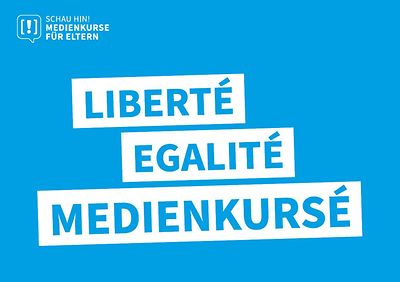 Postkarte Liberté, Egalité, Medienkursé
