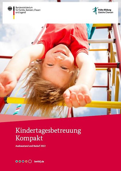 Titelseite der Publikation "Kindertagesbetreuung Kompakt - Ausbaustand und Bedarf 2022"