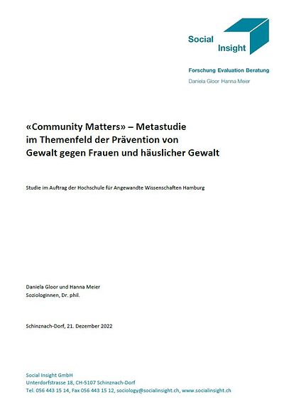 Titelseite der Studie "Community Matters"