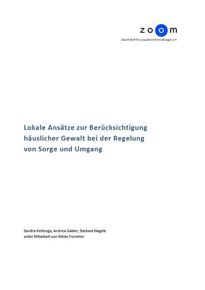 Titelseite der Studie "Lokale Ansätze zur Berücksichtigung häuslicher Gewalt bei der Regelung von Sorge und Umgang"