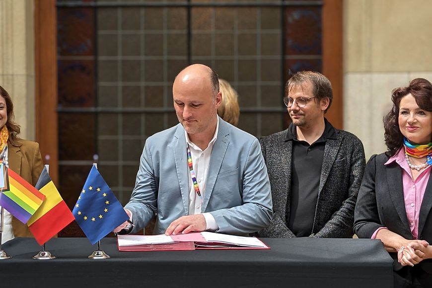 Sven Lehmann, beim IDAHOBIT in Brüssel