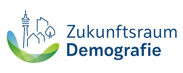 Blau-weißes Logo des Projekts Zukunftsraum Demografie