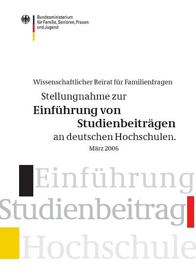 Grafik: Deckblatt der Broschüre zur Stellungnahme zur Einführung von Studiengebühren an deutschen Hochschulen