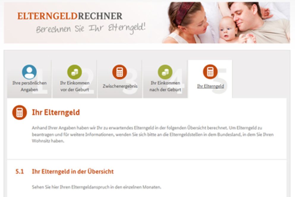 BMFSFJ Neuer Elterngeldrechner des Bundesfamilienministeriums online