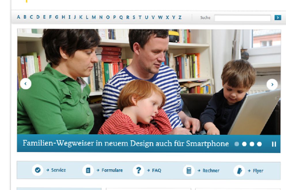 Der Familien-Wegweiser in neuem Design, Bildnachweis: BMFSFJ