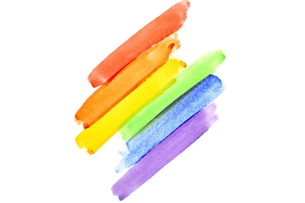 Grafisch abgebildete Farben des Regenbogens