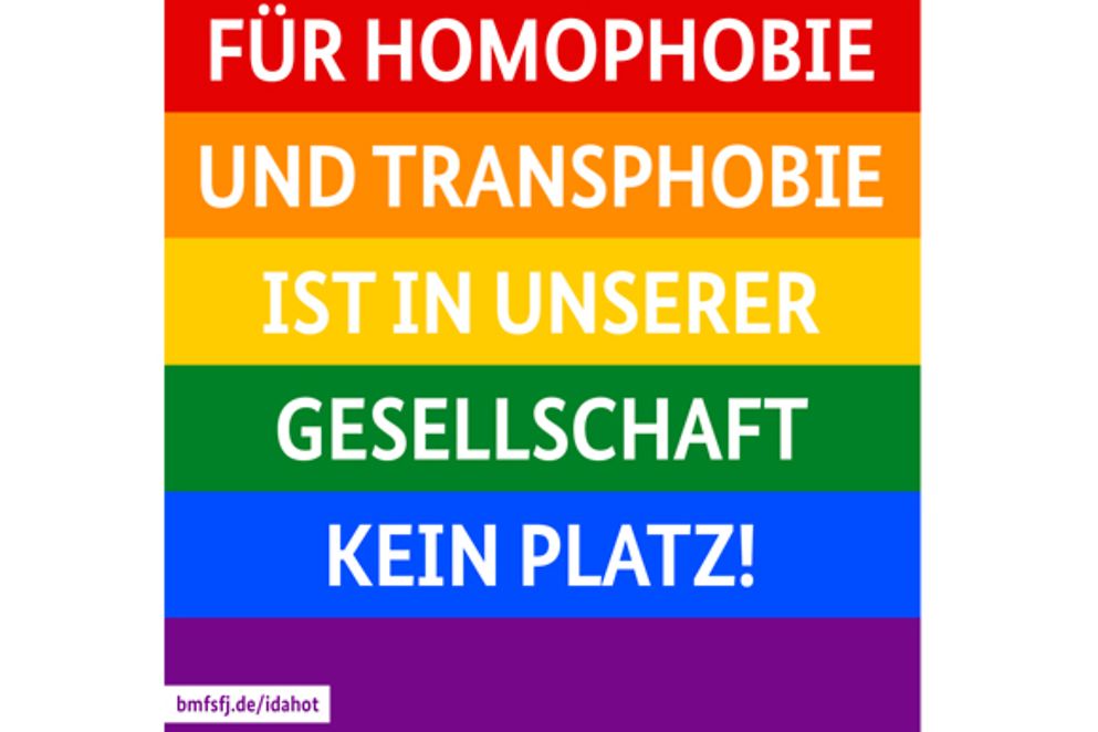 Grafik zum Internationalen Tag gegen Homophobie und Transphobie