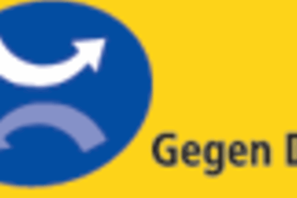 Das Bild zeigt einen Kreis mit zwei gerundeten Pfeilen, der blaue zeigt nach unten, der weiße nach oben.
