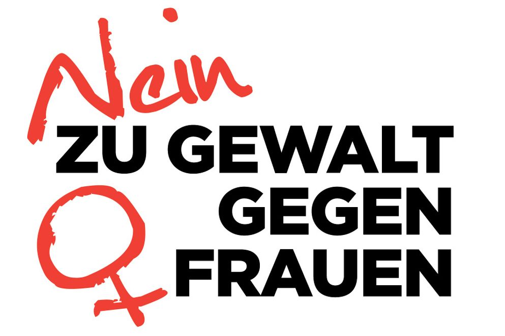 Logo der Anzeigenkampagne "Nein zu Gewalt gegen Frauen"