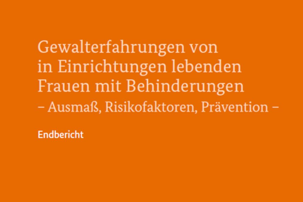 Cover der Studie "Gewalterfahrungen von in Einrichtungen lebenden Frauen mit Behinderungen"