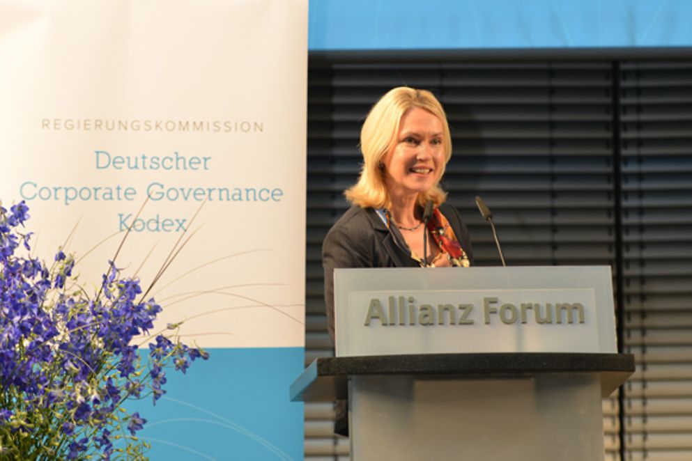 Manuela Schwesig spricht auf der 14. Fachkonferenz der Regierungskommission Deutscher Corporate Governance Kodex