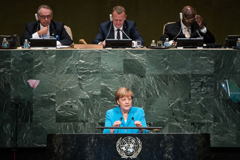 Angela Merkel spricht vor den Vereinten Nationen