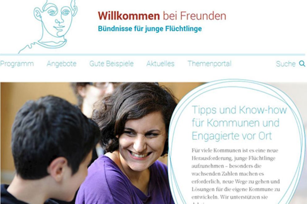 Screenshot der neuen Website www.willkommen-bei-freunden.de