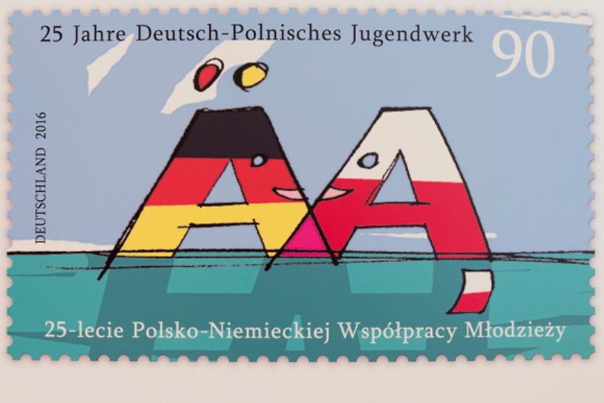Zum Jubiläum gab es für das DPW eine Sondermarke "25 Jahre Deutsch-Polnisches Jugendwerk"
