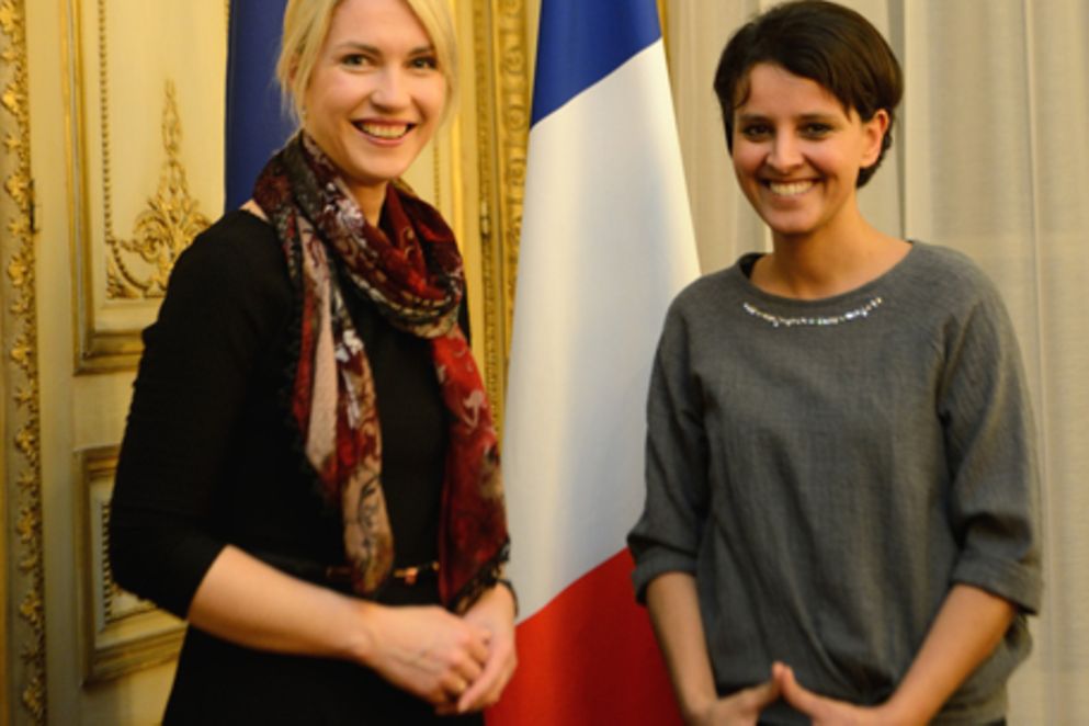 Manuela Schwesig und ihre französische Amtskollegin Najat Vallaud-Belkacem