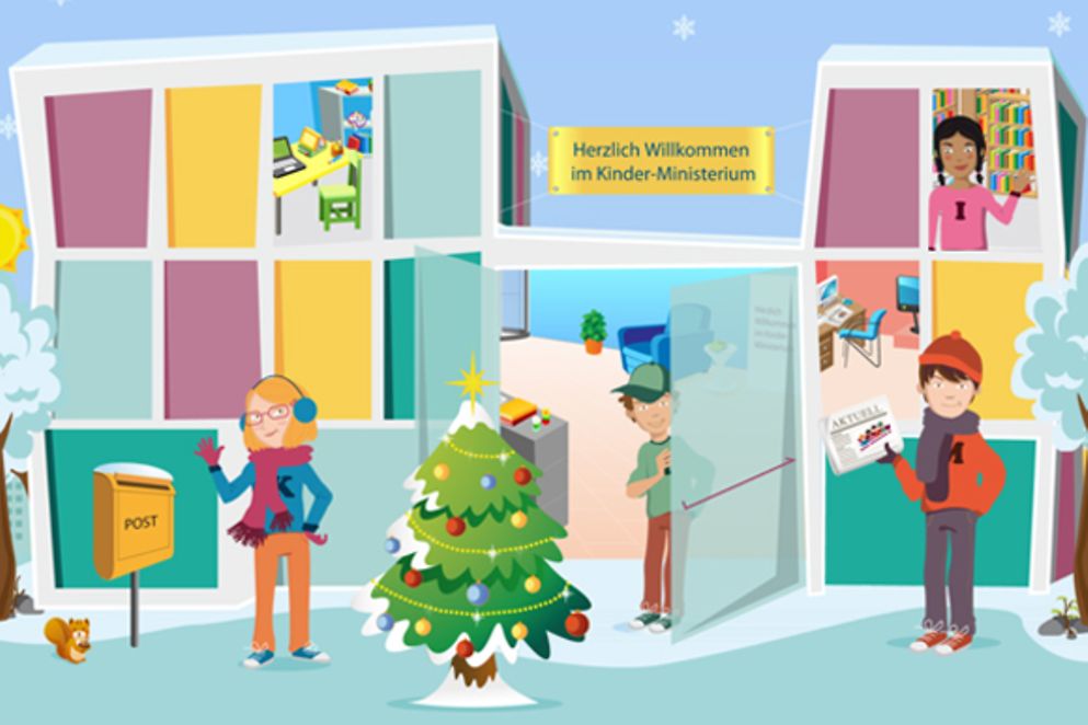 Screenhot der Weihnachtsseite des Kinderministeriums