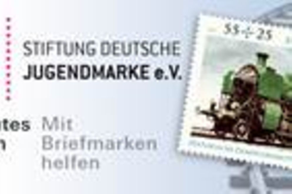 Briefmarke mit Logo zum Preis "Bildung und Briefmarke"