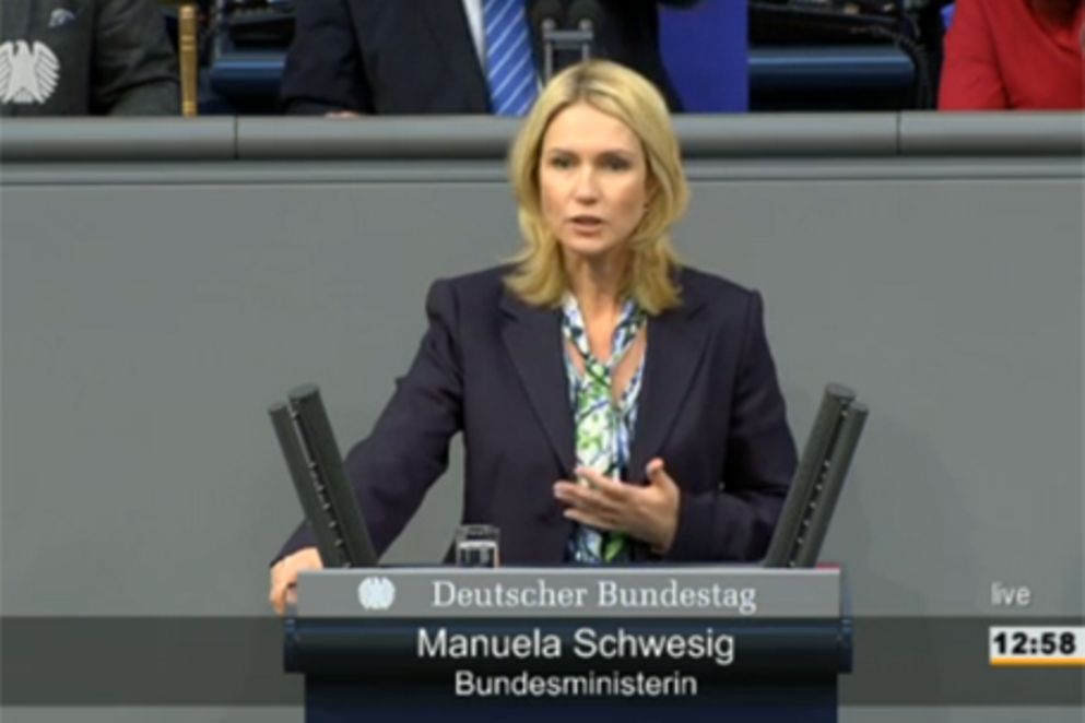 Manuela Schwesig im Deutschen Bundestag, Bildnachweis: Deutscher Bundestag