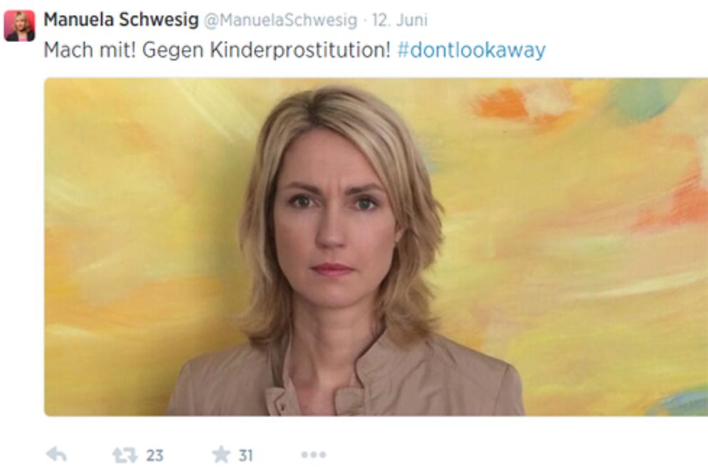 Porträt der Bundesjugendministerin Manuela Schwesig auf ihrem Twitter-Kanal, Bildnachweis: BMFSFJ