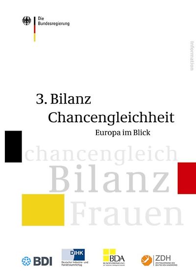 Titelseite der Broschüre 3. Bilanz Chancengleichheit - Europa im Blick