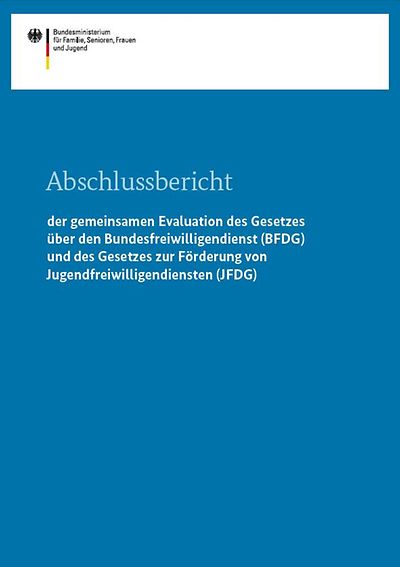 Cover des Abschlussberichts zur Evaluation der Gesetze über den BFDG und den JFDG