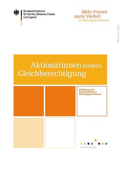 Titelseite der Broschüre Aktionärinnen fordern Gleichberechtigung