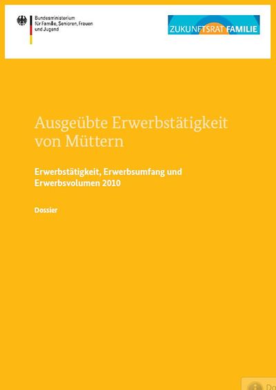 Ausgeübte Erwerbstätigkeit von Müttern