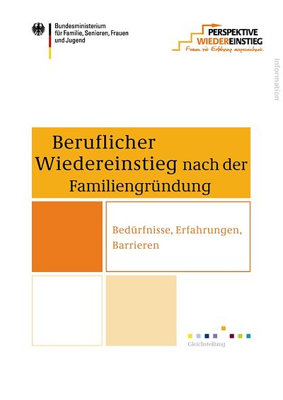 Titelseite der Broschüre Beruflicher Wiedereinstieg nach der Familiengründung