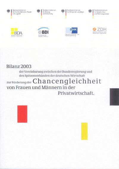 Titelseite "Chancengleichheit von Frauen und Männern in der Privatwirtschaft"