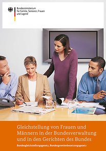 Cover der Broschüre "Gleichstellung von Frauen und Männern in der Bundesverwaltung und in den Gerichten des Bundes"