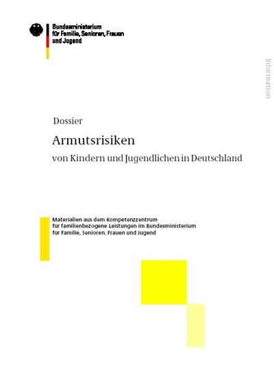Deckblatt des Dossiers Armutsrisiken von Kinder und Jugendlichen in Deutschland