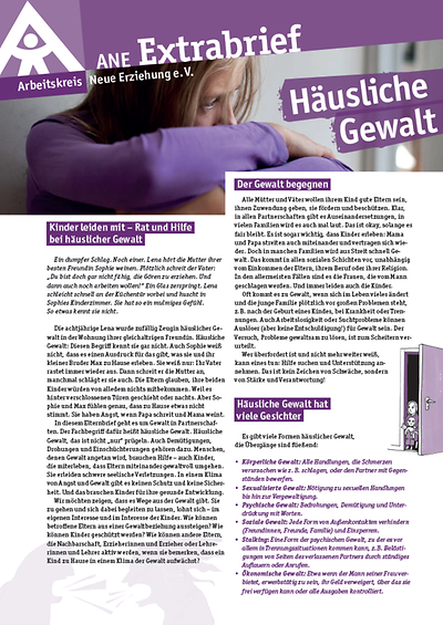 Deckblatt der Broschüre Rat und Hilfe bei häuslicher Gewalt