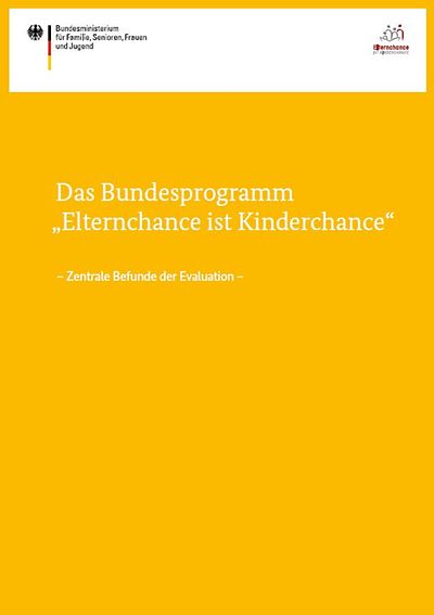 Titelseite der Evaluation "Bundesprogramm "Elternchance ist Kinderchance"
