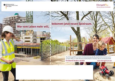 Cover des Plakats "ElterngeldPlus - Eindruckplakat zur Kampagne"