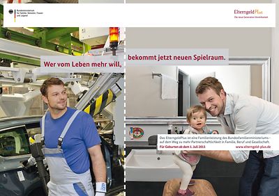 Cover des Plakats "ElterngeldPlus - Eindruckplakat zur Kampagne"