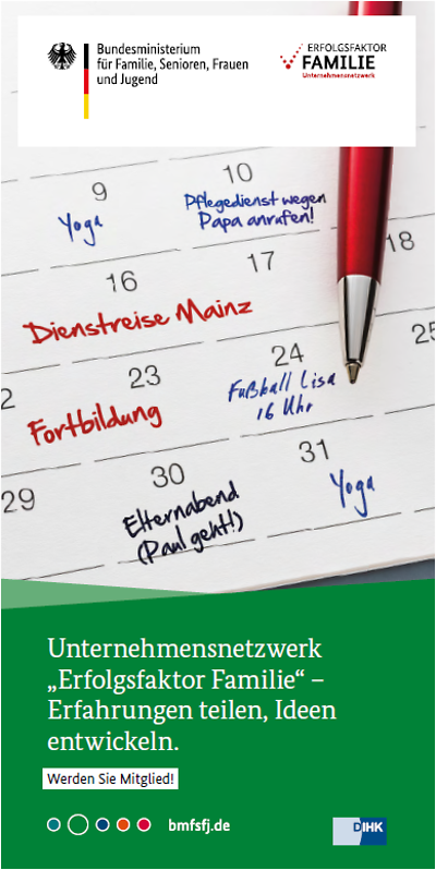 Cover des Flyers "Unternehmensnetzwerk Erfolgsfaktor Familie"