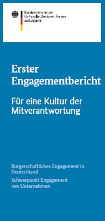 Titelseite Flyer Erster Engagementbericht