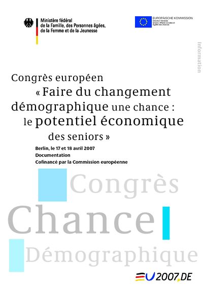 Titelseite "Demografischer Wandel..." - französisch