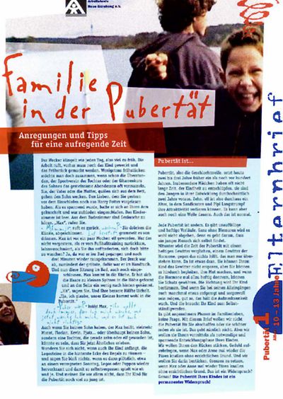 Deckblatt des Elternbriefs Familie in der Pubertät 1