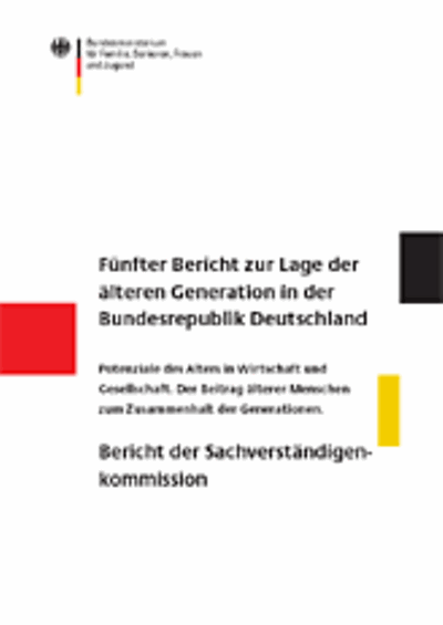 Titelseite: "Fünfter Altenbericht zur Lage der älteren Generation in der BRD"