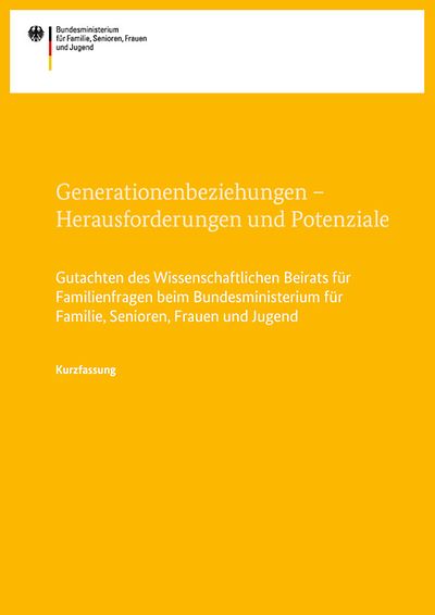 Titelseite: Generationenbeziehungen - Herausforderungen und Potenziale