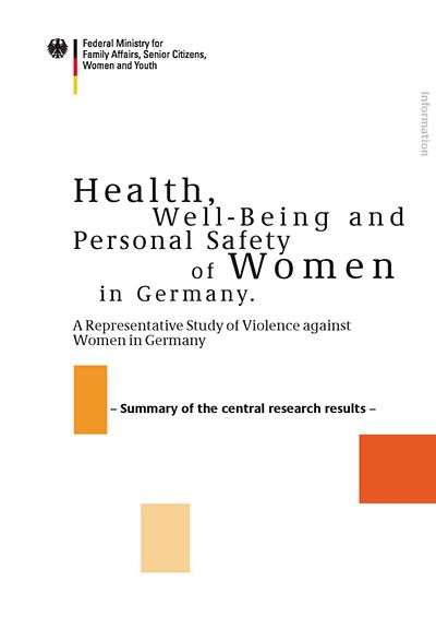 Deckblatt der Broschüre Health, Well-Being and Personal Safety of Women in Germany