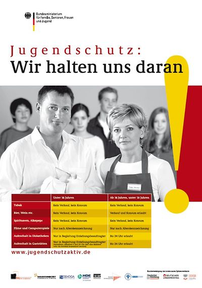 Ansicht des Plakates Jugendschutz: Wir halten uns daran