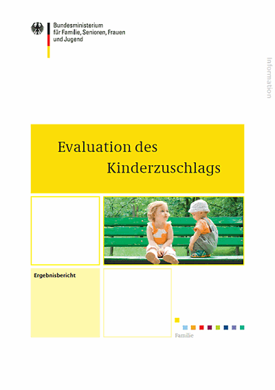 Cover der Publikation "Evaluation des Kinderzuschlags"