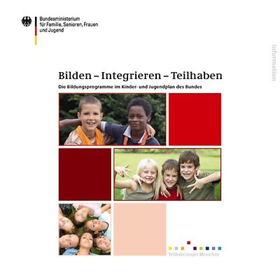 Deckblatt der Broschüre: Bilden - Integrieren - Teilhaben