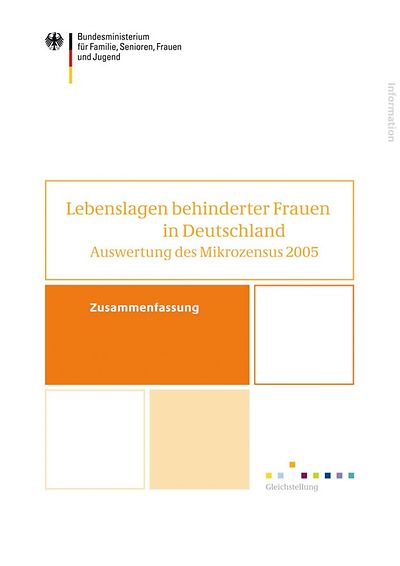 Deckblatt Broschüre "Lebenslagen behinderter Frauen in Deutschland"