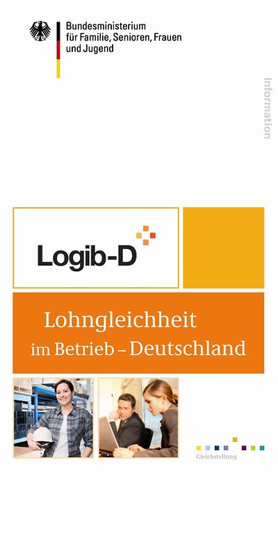 Deckblatt des Flyers Logib-D - Lohngleichheit im Betrieb - Deutschland