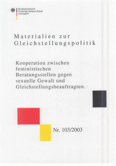 Cover der Broschüre der Materialie zur Gleichstellung Nr. 103/2003