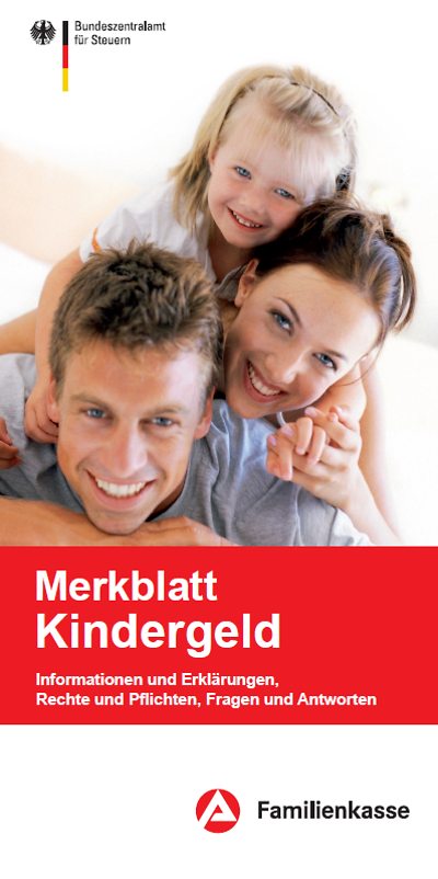 Cover des "Merkblatt Kindergeld"